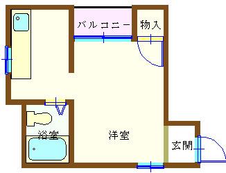 ハイム後田(ワンルーム/1階)の間取り写真