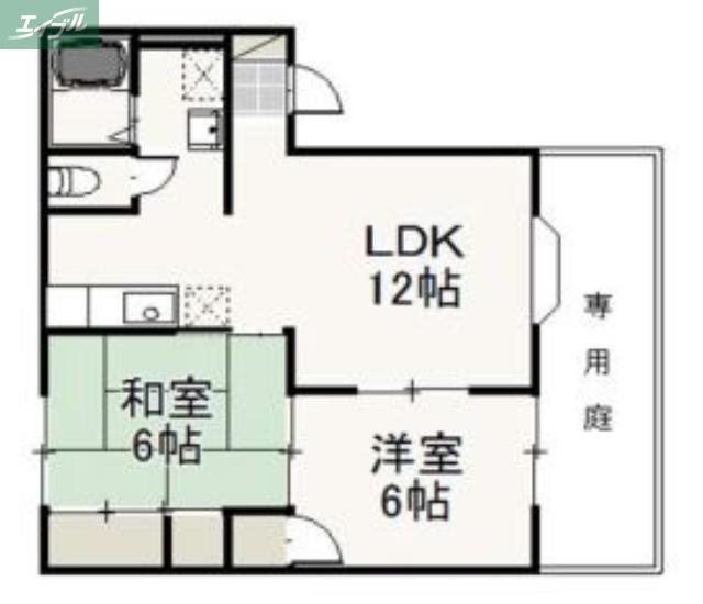 コーポ・カサブランカ(2LDK/2階)の間取り写真