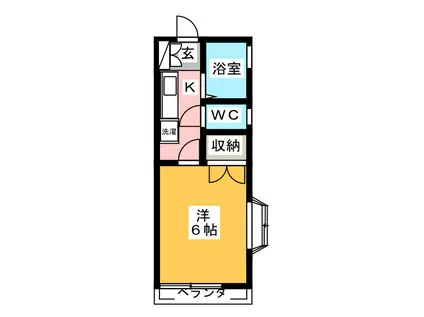 メゾンカムイ(1K/2階)の間取り写真