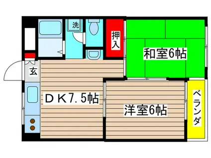 エクセル大泉(2DK/2階)の間取り写真