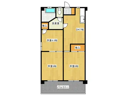 株式会社坂内建設ビル(3DK/3階)の間取り写真