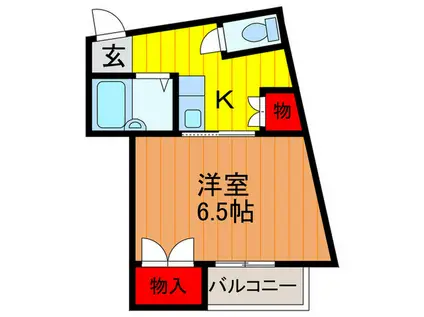 堂山ハイツB(1K/4階)の間取り写真