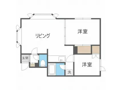 レジデンスやまいちパート1(2DK/3階)の間取り写真