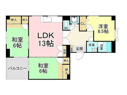 うえむらビル第1(3LDK/5階)の間取り写真