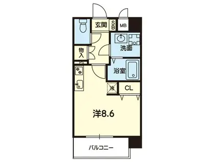 CHAINON春日イースト(ワンルーム/2階)の間取り写真