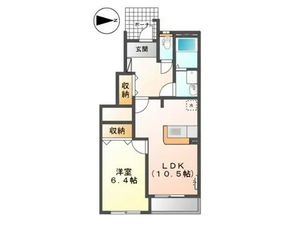 KSTフローラルコート(1LDK/1階)の間取り写真