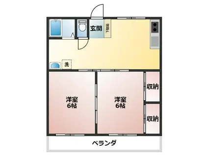 パームツリー(2DK/2階)の間取り写真