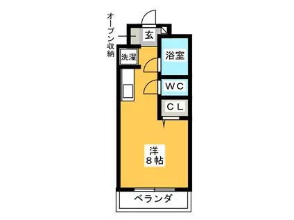 関口マンション(ワンルーム/3階)の間取り写真