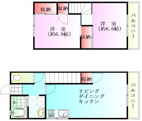 セジュール山田(2LDK/1階)の間取り写真
