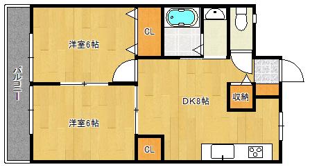 第3広田ビル(2DK/2階)の間取り写真