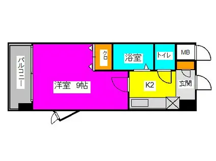 ヴェルドミール(1K/3階)の間取り写真