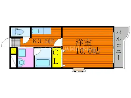 サンステージ南方(1K/1階)の間取り写真