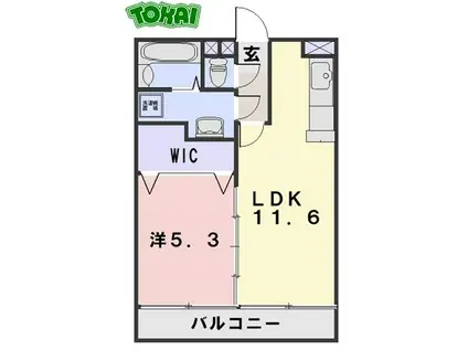 サグラード(1LDK/1階)の間取り写真