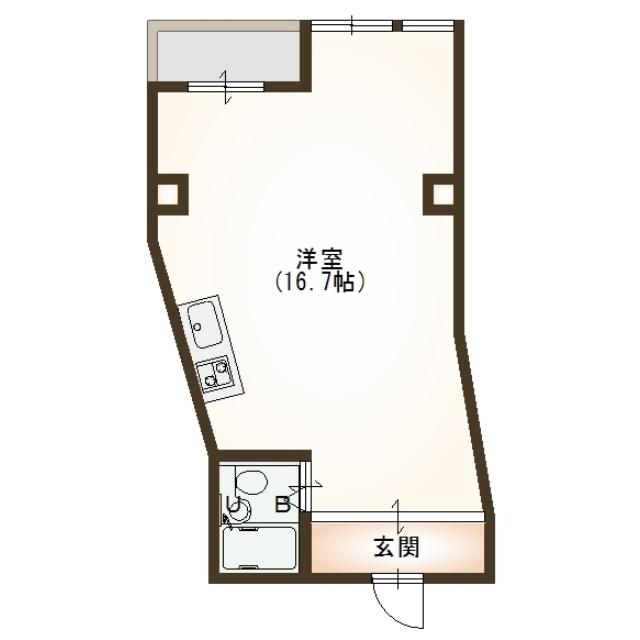 新潟マンション(ワンルーム/9階)の間取り写真