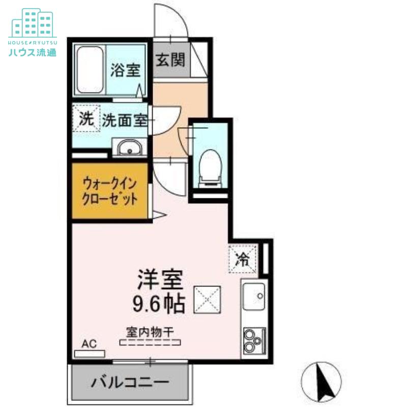 ウィットPSI(ワンルーム/1階)の間取り写真