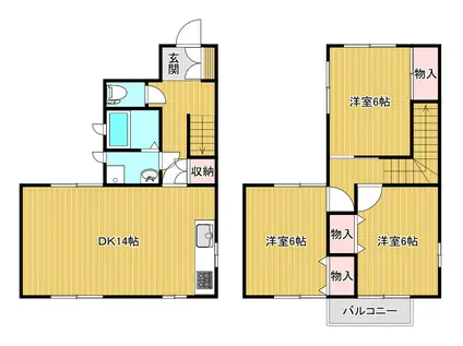 M・ハウス(3LDK/1階)の間取り写真