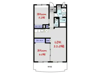 ヴァートゥールーツ(2LDK/1階)の間取り写真