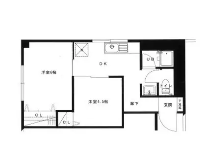 エスペラント花園(2DK/2階)の間取り写真