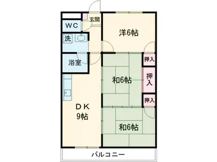 第2コーポ村下(3DK/3階)の間取り写真