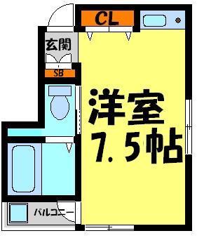 田口ハイツ(1K/2階)の間取り写真
