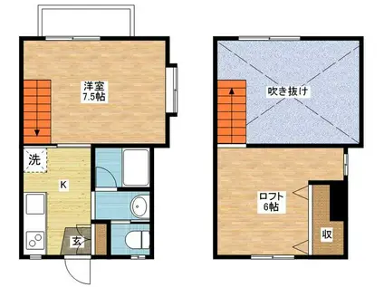 ニューシャル夢本尾II(ワンルーム/2階)の間取り写真