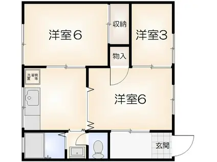 コーポ山川(3K/1階)の間取り写真