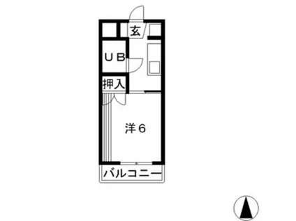 デューク老松(1K/1階)の間取り写真