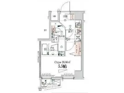 ベルシード横濱ウエスト(1K/1階)の間取り写真