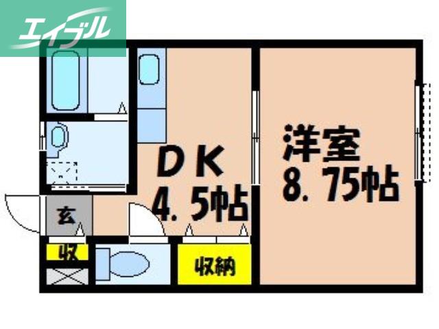 DEAR THE 3RD(1DK/1階)の間取り写真