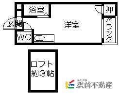 エクセルハイツ(ワンルーム/2階)の間取り写真