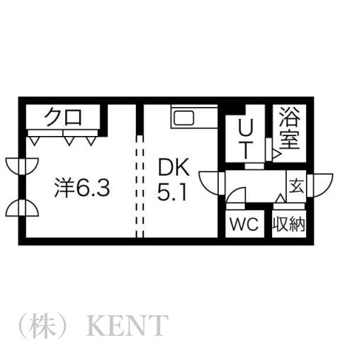 トランキル(1DK/3階)の間取り写真