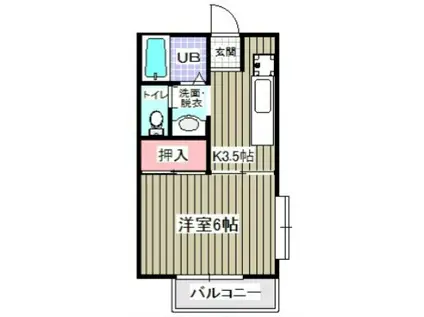 パルシオン富士見(1K/3階)の間取り写真