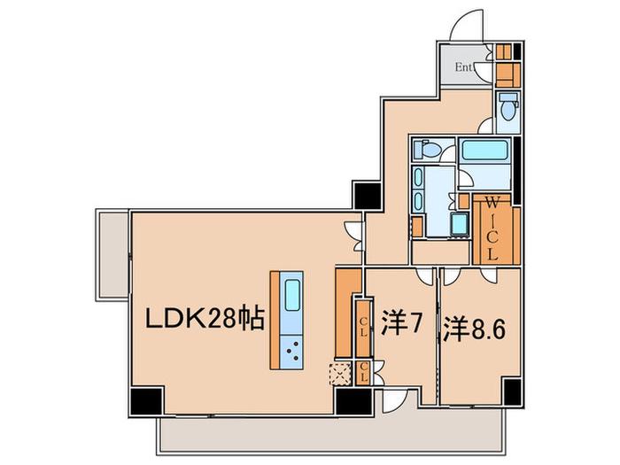 ブランズ渋谷常盤松(2LDK/1階)の間取り写真