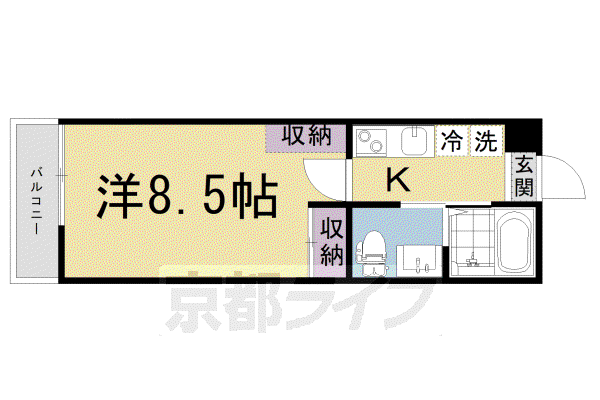 KAMO RIVER清水五条(1K/1階)の間取り写真