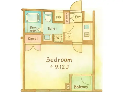 ビバリーホームズ田無Ⅲ(1K/1階)の間取り写真