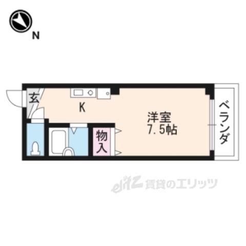 ハイツ玉川VII(1K/2階)の間取り写真