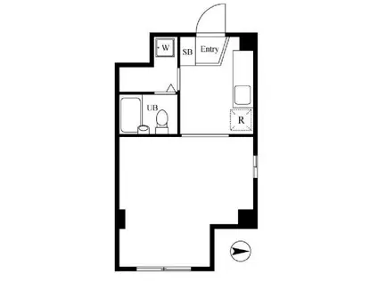 SKビル(1K/4階)の間取り写真