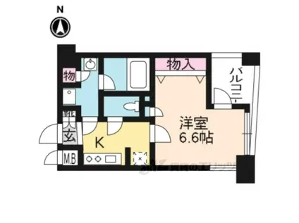 グラマシー京都(1K/3階)の間取り写真