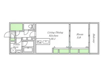 ESTAGEO針中野(1LDK/2階)の間取り写真