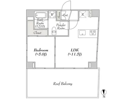 ミリア・レジデンス長原(1LDK/7階)の間取り写真