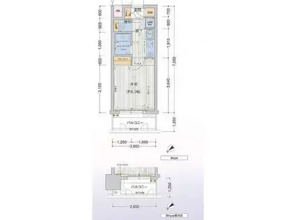 プレサンス鶴舞駅前ブリリアント(1K/11階)の間取り写真