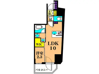 コンフォリア南品川(1LDK/16階)の間取り写真