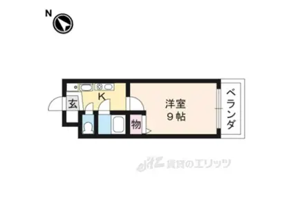 セコンダリー谷畑(1K/1階)の間取り写真