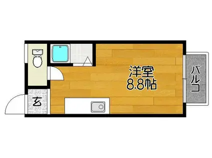 リヴェールエミ(ワンルーム/1階)の間取り写真