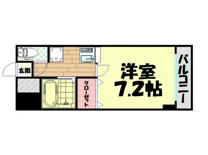 エクシード弁天II(1K/3階)の間取り写真