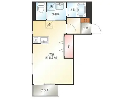 メゾンノースリバー(ワンルーム/1階)の間取り写真