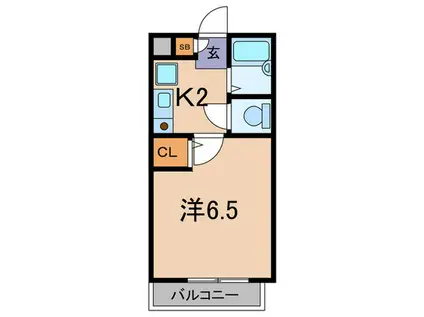 北條ハイツ(1K/1階)の間取り写真