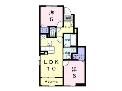 メゾンドラーゴ(2LDK/1階)の間取り写真