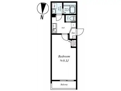 GRADUS坂戸III(1K/1階)の間取り写真