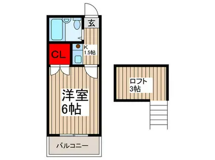 M&Yコーポ(1K/1階)の間取り写真